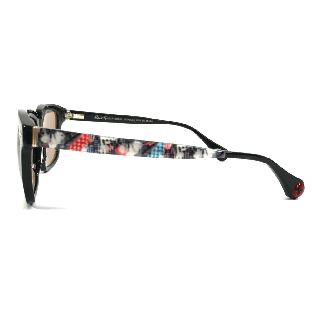 Robert Graham Sunglasses OTHELLO BLK Black Square Frames with Gray Mirror Lenses